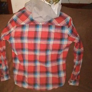 Red, White, and Blue Button Down Hoodie